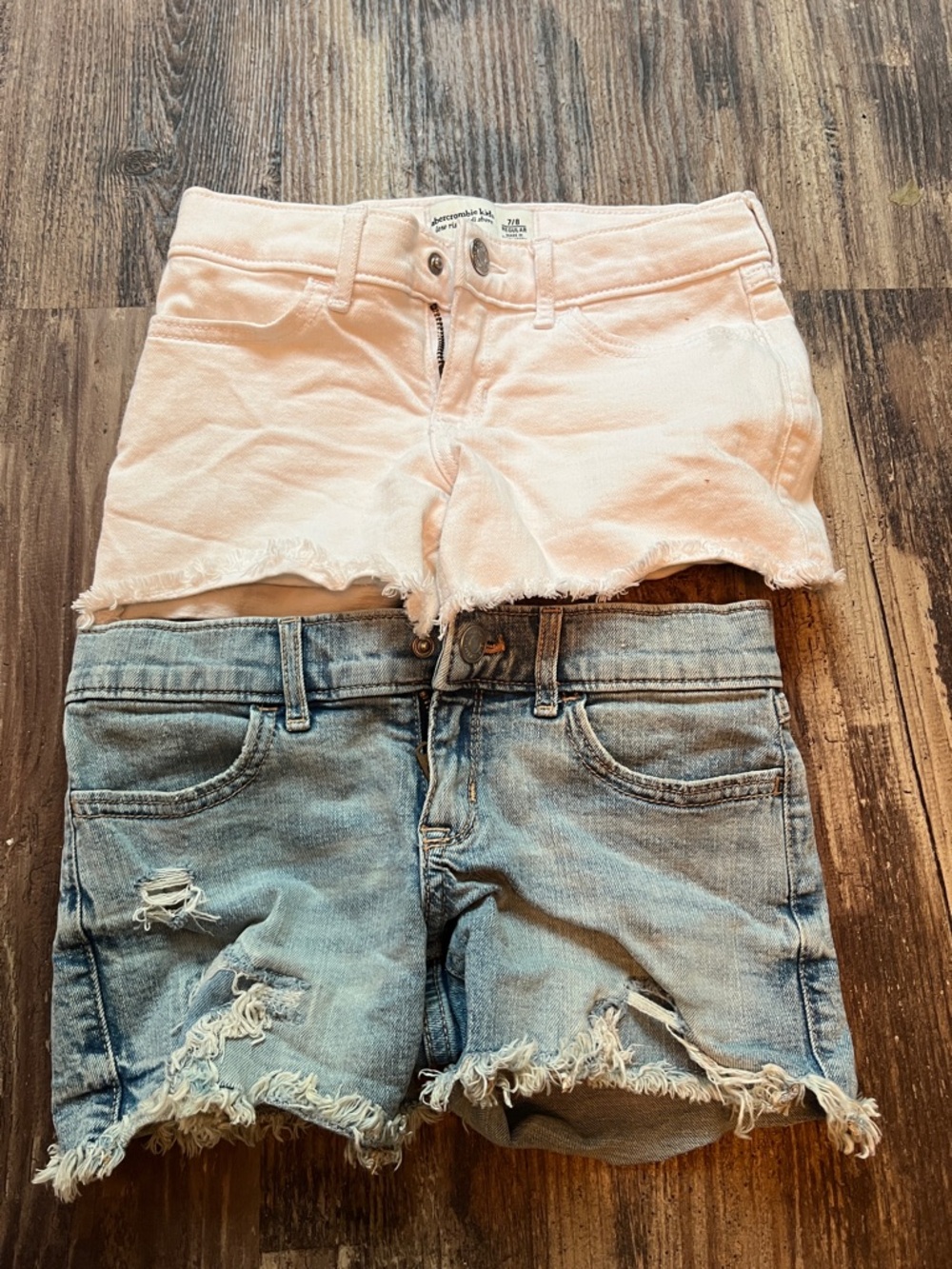 Abercrombie white & Denim Cutoff Shorts size 7-8